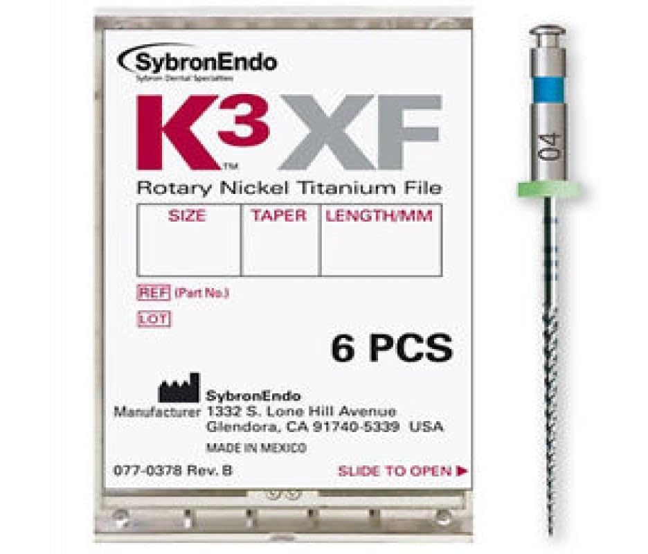 Kerr Dental 823-4305 K3 XF Endodontic Rotary Files .30/.04 25mm 6/Pk