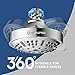 HOPOPRO Upgraded 9 Settings High Pressure Shower Head, NBC News Recommended Brand Fixed Showerhead Adjustable Bathroom Showerhead Multi-functional Rainfall Showerhead for Low Water Flow (Chrome)
