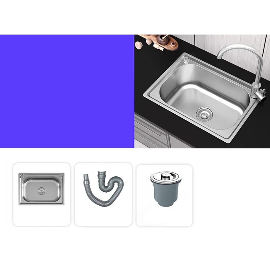 Lavelli da Cucina Arredi per la Cucina Lavello da Bar Multifunzione in Acciaio Inox 304 Lavello per Lavaggio Verdure per Uso Domestico Argento Postazione di Lavoro con ripiano Vasca Singola