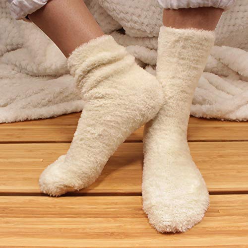 BambooMN Men's Super Comfy Soft Warm Fuzzy Socks - 4 Pair Value Packs3