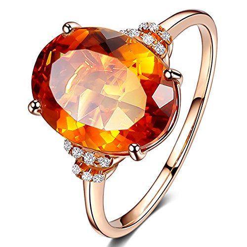 Bague citrine or rose 14 carats diamant : alliance mariage femme et bague de mariée