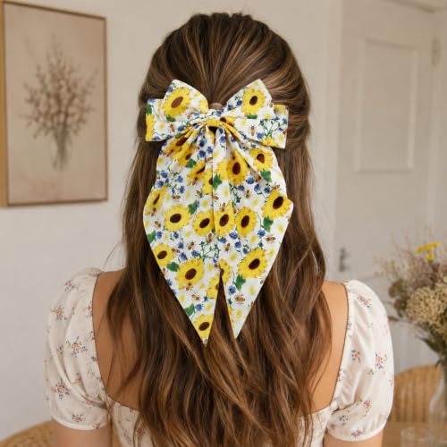 Pinza para cabello con flor de girasol 16x30 cm miniatura 5