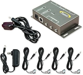 Tunteil IR Remote Control Repeater, Remote Control Repeater Extender Emitter Kit Control up to 8 Hidden A/V Devices Like Cable Boxes, Xbox One, Roku, Apple TV, Nvidia Shield and so on(Black)