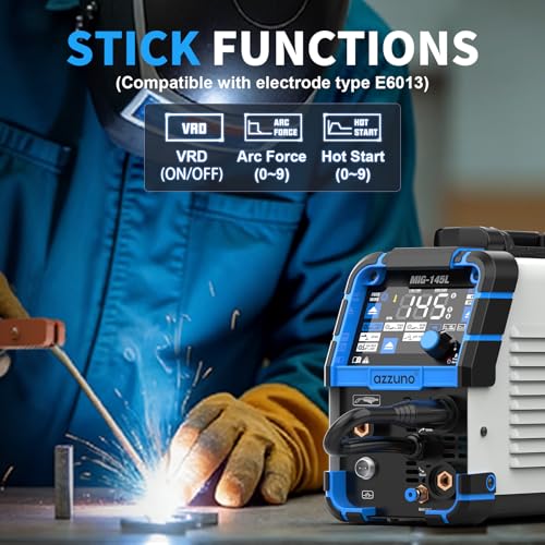 Image of AZZUNO 4 in 1 MIG Welder, 110 /220V 145A Gas /Flux MIG /Stick /Lift TIG