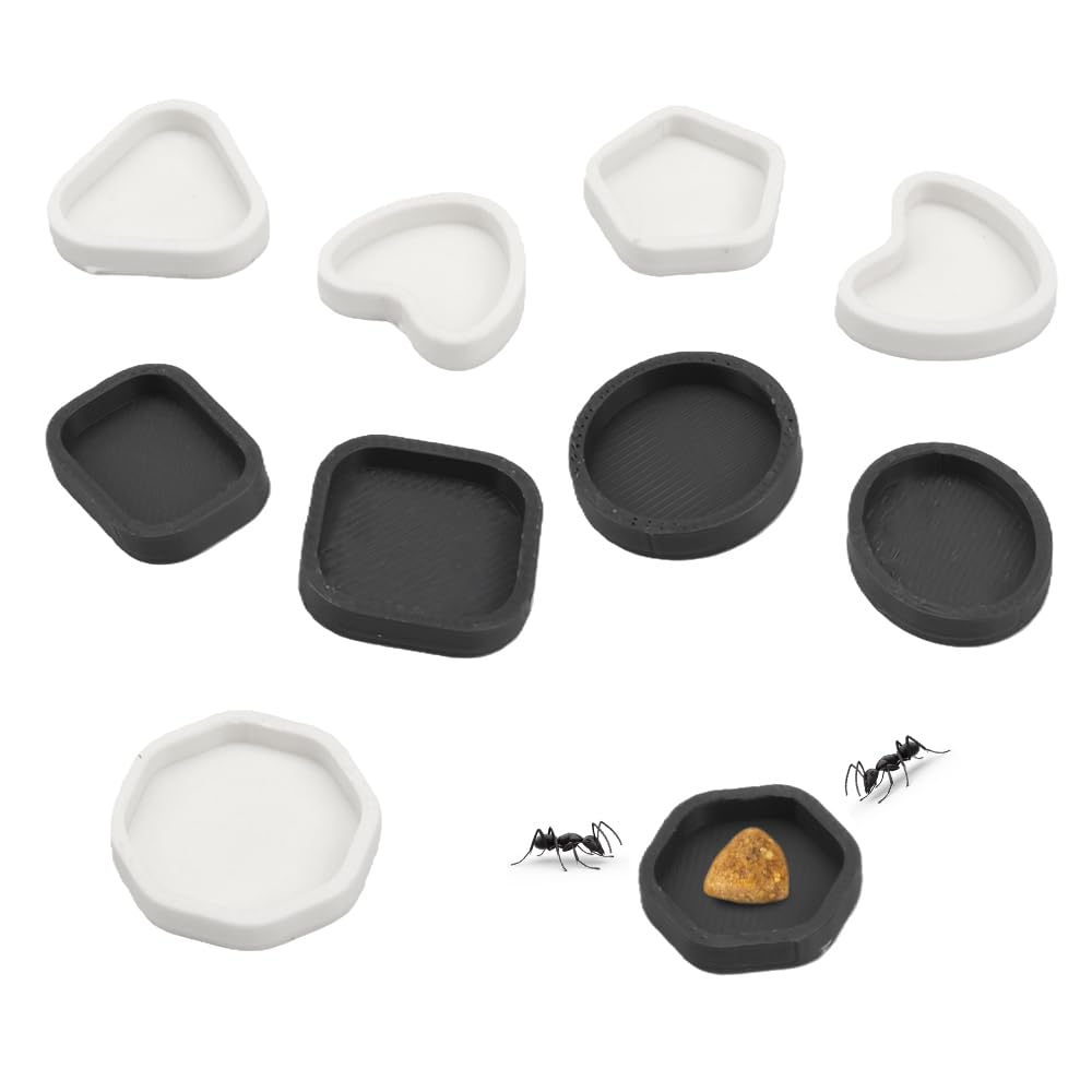 10 Pcs Ant Feeding Dish Spider Plastic Feeder Cricket Eating Basin for Spider Ant Dubia Cockroach Cherry Cockroach Snail Crab Insect