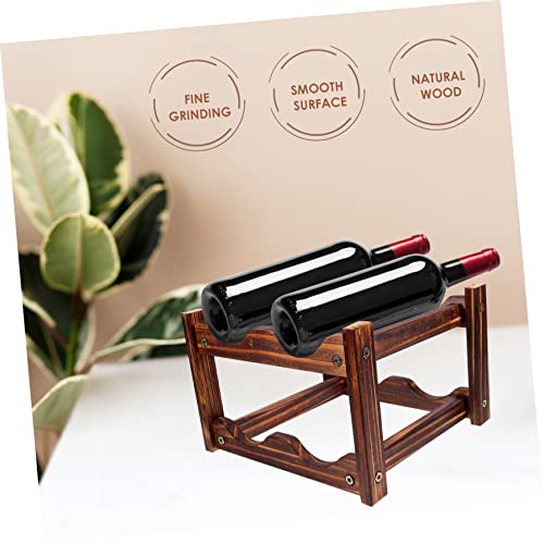 Soporte de vino de madera compacto para botellas rojas miniatura 5
