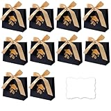 RhiVrillion Regalos para Graduacion - 10 Bolsas Birrete con Cinta Dorada + 10 Tarjetas Manuscritas | Graduation Cap Candy Cards, Caja de Regalo de Graduación para Fiestas