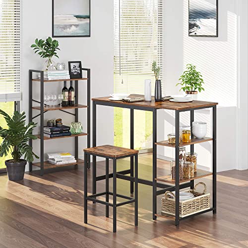 Vasagle Bar Table With Sturdy Metal Frame, Easy Assembly, Industrial Design, 23.6" W, Rustic Brown #TOP1