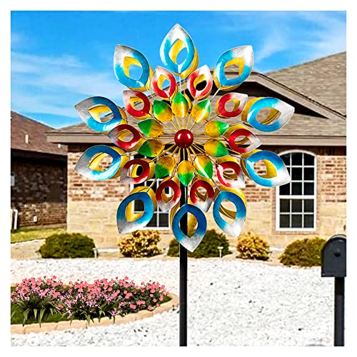 Winwindspinner, Wind Spinners for Yard Garden - Kinetic Outdoor Metal Wind Sculptures Spinners for Outside, Lawn Ornament Windmills for Yard Garden Outdoor Decorations (84 Inch)