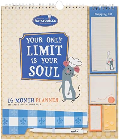 Official Glitter 2023 Wall Calendar - Monthly Planner 16 Months Sep 2022 - Dec 2023 - 11.8 x 13.4 inches / 30 x 34 cm - Cute Stationery With Stickers / Pen / Shopping List