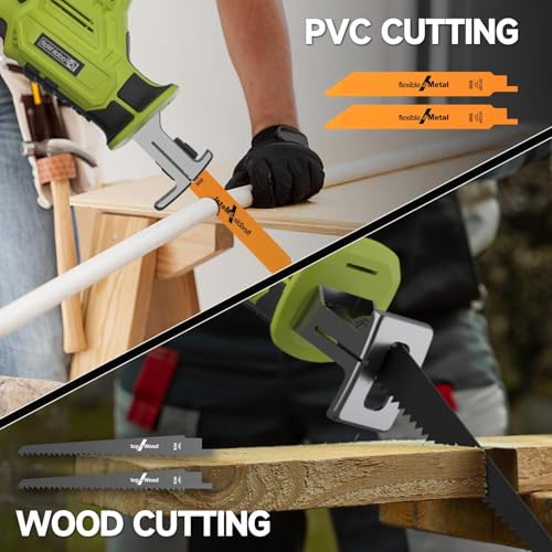 Cordless Reciprocating Saw, 2700RPM Variable Speed with Tool-Free Blade Change, 2 x 2.0Ah Batteries, 4 Blades for Wood/Metal Cutting, Compact & Lightweight with LED Light(Not Included Fast Charger 8 Cordless Reciprocating Saw, 2700RPM Variable Speed with Tool-Free Blade Change, 2 x 2.0Ah Batteries, 4 Blades for Wood/Metal Cutting, Compact & Lightweight with LED Light(Not Included Fast Charger - Image 8