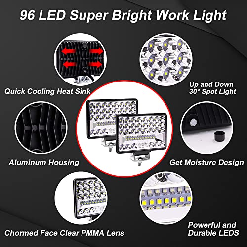 Jose2015 LU- 6INCH-WORKLIGHT-1PX 1Pc 6 Inch Led Off Road Work Light,172W Led Driving Lights 4X6 Inch Rectangular Truck Auxiliary Light Spot Flood Combo Beam Fog Lights 72000Lm thumb #6