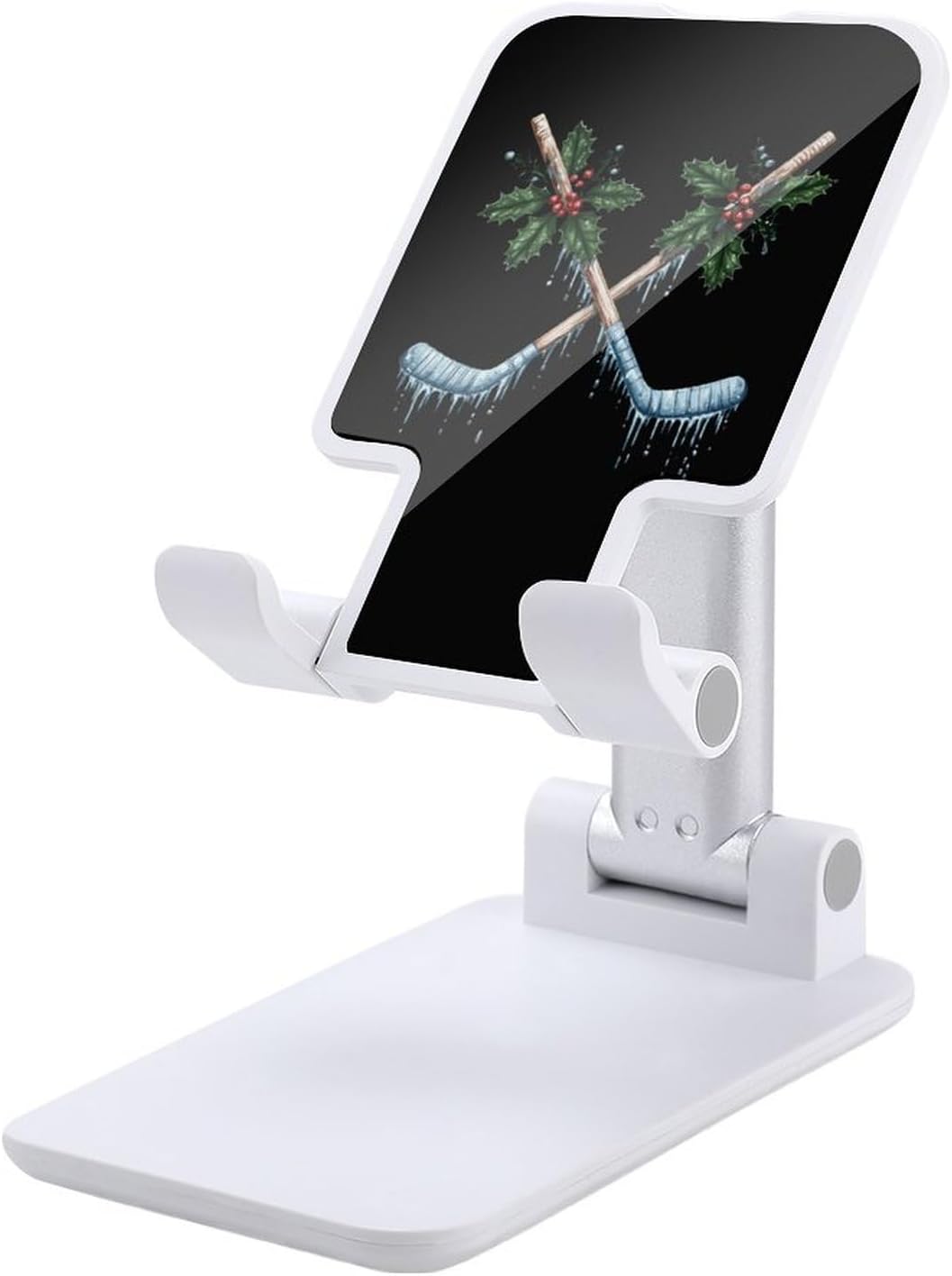 Hockey Sticks Christmas Folding Cell Phone Stand for Desk