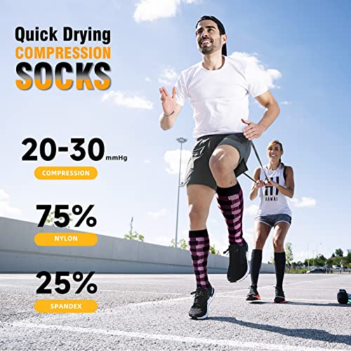 Image of bropite Compression Socks for Women &Men Circulation-Support Knee High Socks 20-30 mmhg-Best for Running,Medical,Nurse,Travel