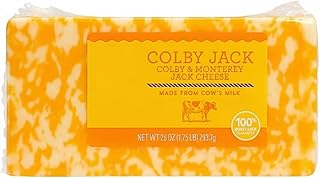 Colby Jack Cheese , Slice up for cheese platters , Grate into salads, casseroles, soups and sauces , Cube or slice for snacking , Shred and add to quesadillas, nachos or omelet , 28 servings (1 oz. serving size) . [ 28 oz , 1.75 lb ]