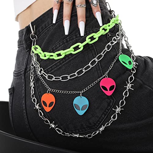 Image of Bounzhi Hip Hop Pant Chain Acrylic Jean Chain Punk Wallet Chain Rock Pocket Chain for Men and Women