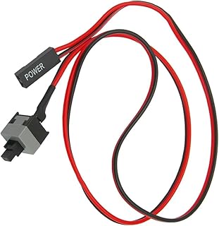 PC電源ボタン スイッチ マザーボード用 ケーブル DIY 自作PC 再起動 リセット 取り付け簡単(50cm,1個)