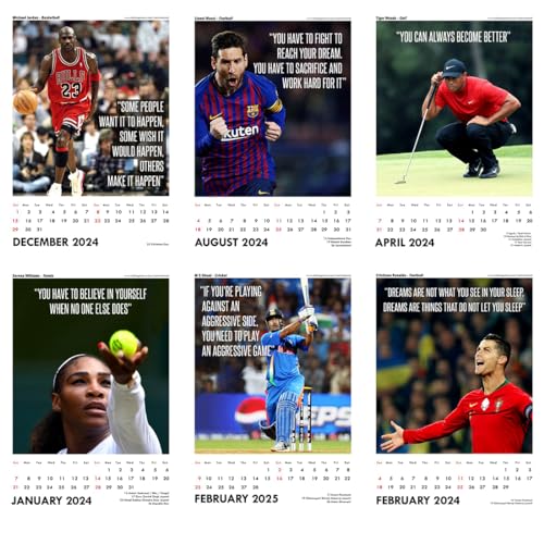 Image of Tallenge - Sports Motivational Collection - 2024 Wall Calendar - 12 x 17 Inches (Paper, Wall Calendar)