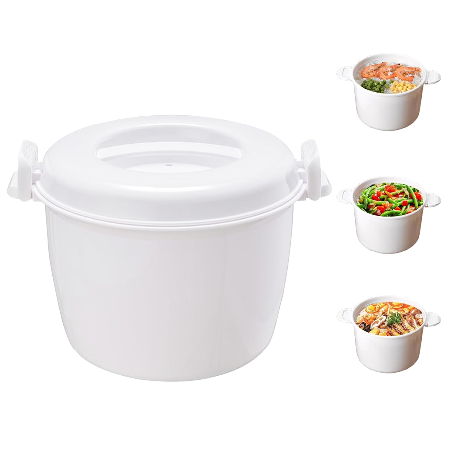 Microwave Rice Cooker - Non-Stick Microwave Steamer BPA-Free 1 8L or 2 6L Container Perfect for Small Kitchens