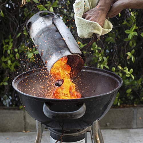 Eau Large Charcoal Chimney Starter, 11x7 Inch Chimney Starter with Set Fireplace Accessories for BBQ Charcoal Grill Briquette Coal Fire Starter Chimney, Quick Rapid Fire Briquette Charcoal Starter - Thumbnail 7