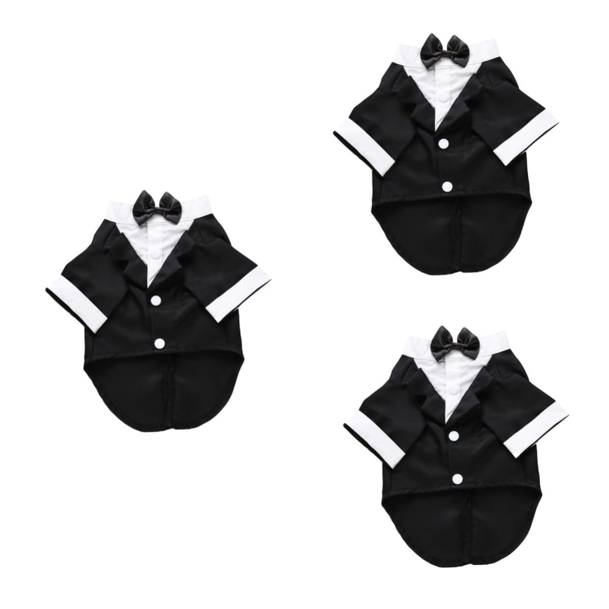 INOOMP 3 Pezzi Costume Da Festa Per Cani Con E Abito Formale Per Cuccioli Comodo Abbigliamento Per Animali Domestici Nero Taglia Xl