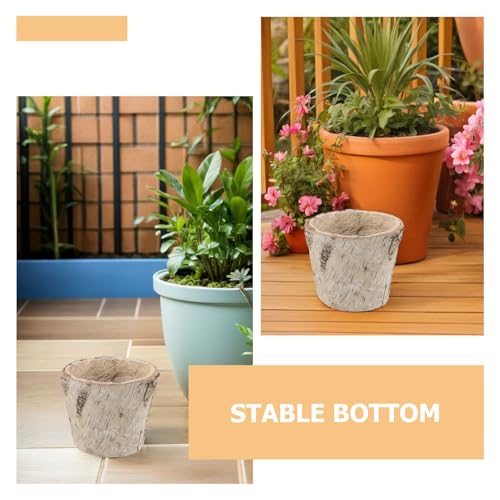 Pots de fleurs ronds en bois pour décoration extérieure