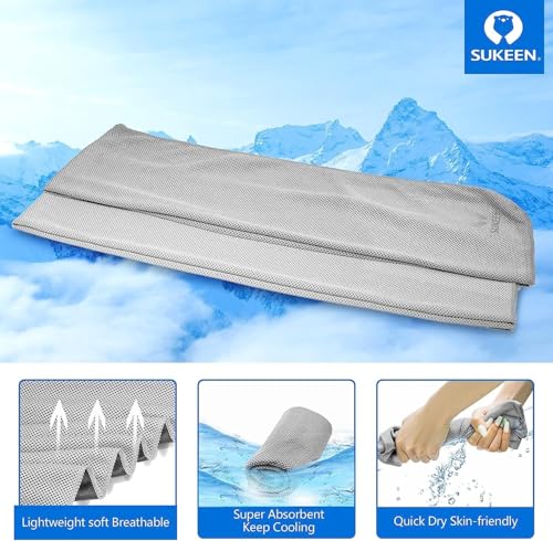 Image of KUEN [4 Pack] Cooling Towel (40 inchx12 inch), Ice Towel, Soft Breathable Chilly Towel, Microfiber Towel for Yoga, Sport, Running, Gym, Workout,Camping, Fitness, Workout & More Activities