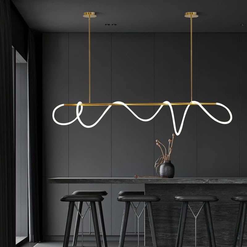 Lustre plafond LED nordique or 100cm blanc froid pour éclairage salon et table salle à manger