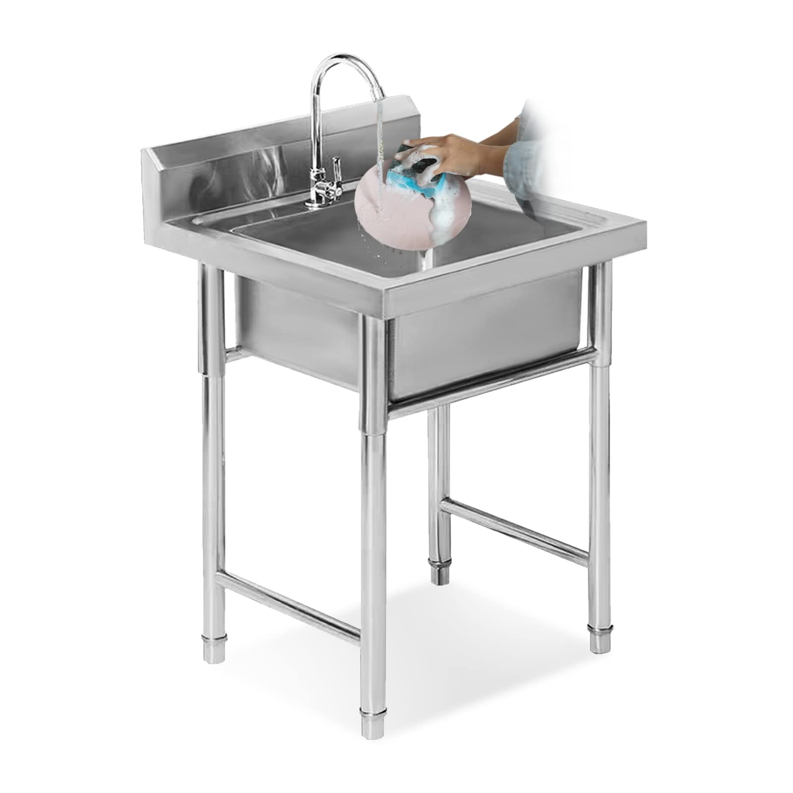 ZTCHSENZT Sink,Kitchen Utility Sink,FreeStanding Utility Sink Station for Home Laundry Room Garage Bar Restaurant & More
