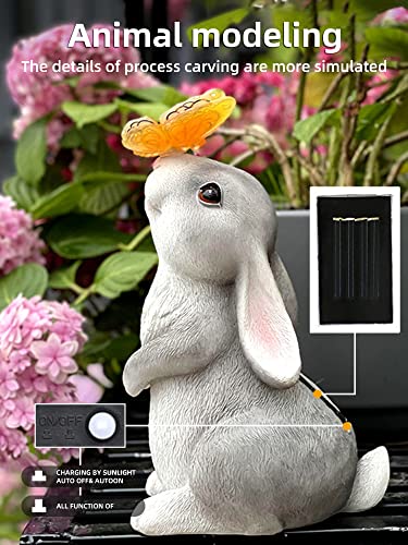 Onenine Garden Outdoor Decor-Dog In With Solar Butterfly Light Garden Statues Outsides Decorations For Dog Lovers Gardeners Family With Pets,Ornament Gift For Patio Yard Lawn Porch. #TOP4