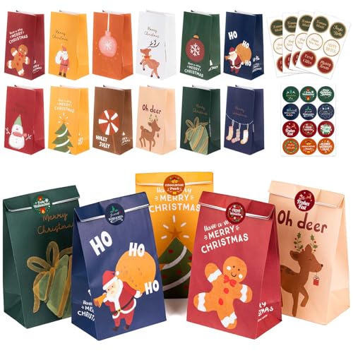Adventskalender zum Befüllen – 24 große Geschenktüten mit...