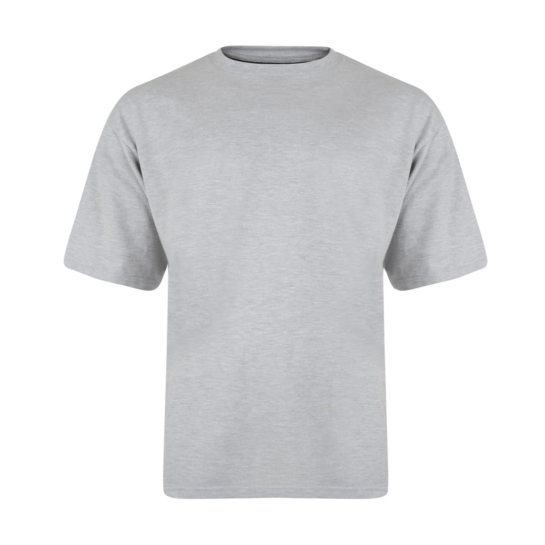 Kam Men's Gray Jeanswear Extra Long Plain T-Shirt-4Xl