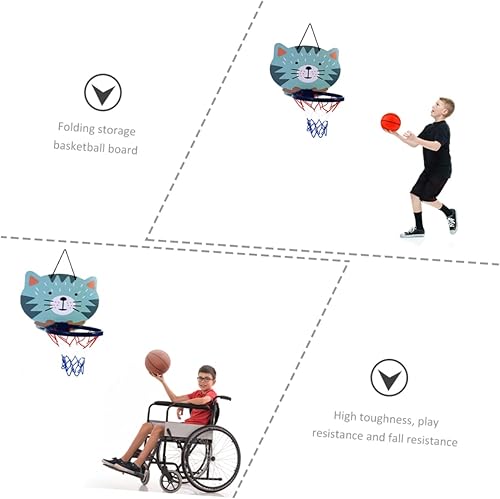 Miniatura 9 de ERINGOGO Juego de 1 juego de basquetbol con marco para tablero de baloncesto para niños, aros de baloncesto para colgar en la puerta, aro de