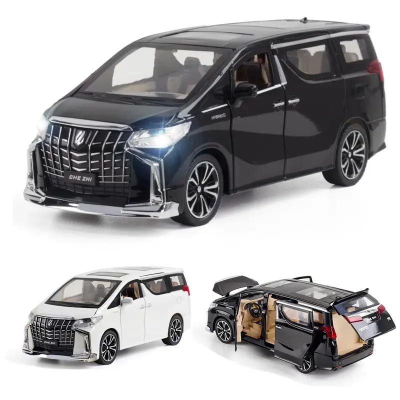 Image of DEOXY 1:24 Big Alphard Car Toy, Metal Pullback Toy With 6 Openable Doors, Lights, And Sounds For Boys Gift,Multicolor