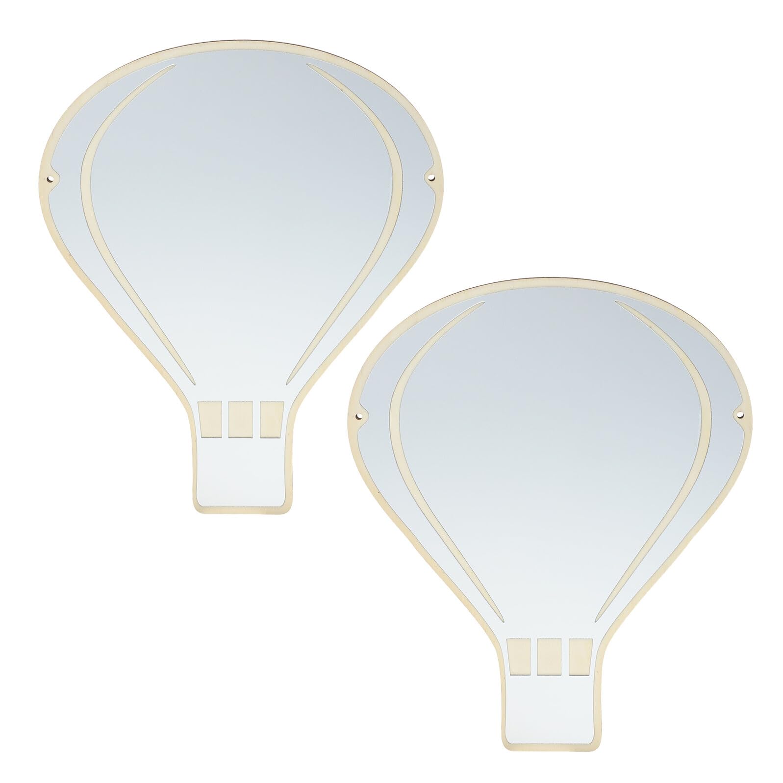 Miroirs décoratifs montgolfière en bois et acrylique VALICLUD pour chambre enfant (Lot de 2)