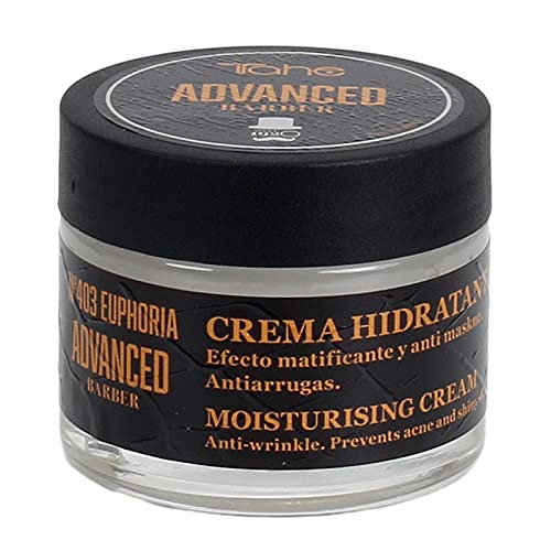 Tahe Advanced Barber Crema Hidratante Facial Nº 403 Euphoria para Hombre matificante y anti-maskne, 50 ml