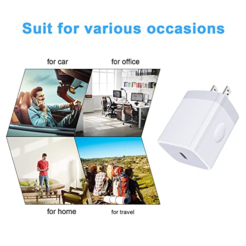 Image of USB C Box Fast Charger Block for Samsung Galaxy A14 5G /S21 FE /A13 /A54 /A23 /A53 /A03S /A24 /A34 /Z Fold4 /S23 /S22 /A04S,iPhone 14 /13 Pro Max /12 /SE /11 /8 /X,Pixel 7Pro /6,20W Wall Charger Plug USB C Charger Brick