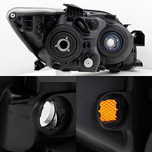 AKKON - For 2005 2006 2007 Scion tC OE Black Style Headlights Housing Head Lamps Replacement - Pair