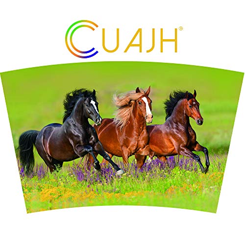 Cuajh Running Horses Travel Coffee Mug For Men Women, Insulated Tumbler With Wrap, Lid And Stainless Lined For Christmas Birthday, 14 Oz #TOP1