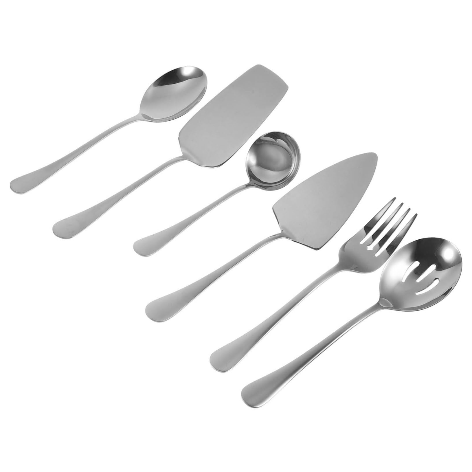 Cabilock Spatules et Couverts Acier Inoxydable pour Service de Table Ustensiles de Cuisine avec Fourchette Cuillère et Spatule