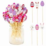MARFOREVER 150 Pieces Easter Cocktail Picks for Appetizers, Easter Egg Bunny Cocktail Picks, 4.7 In...