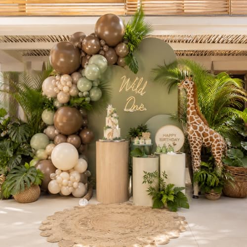 Image of Togvu Brown Balloons, 50Pack 12 Inch Dark Brown Neutral Latex Party Balloons for Bear Baby Shower Boho Birthday Party Decorations