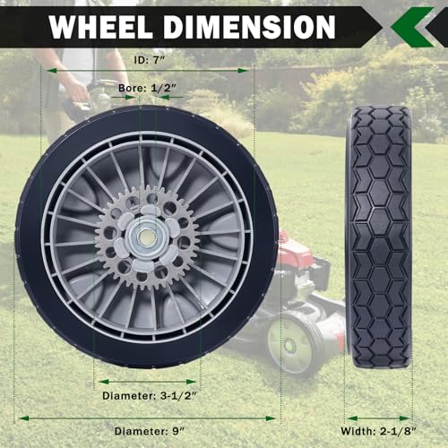 CheeMuii Lawn Mower Wheel Dimension