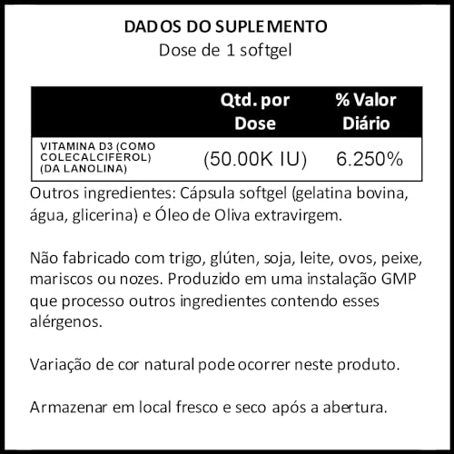 NOW Foods Vitamina D3 50 Cápsulas Importado