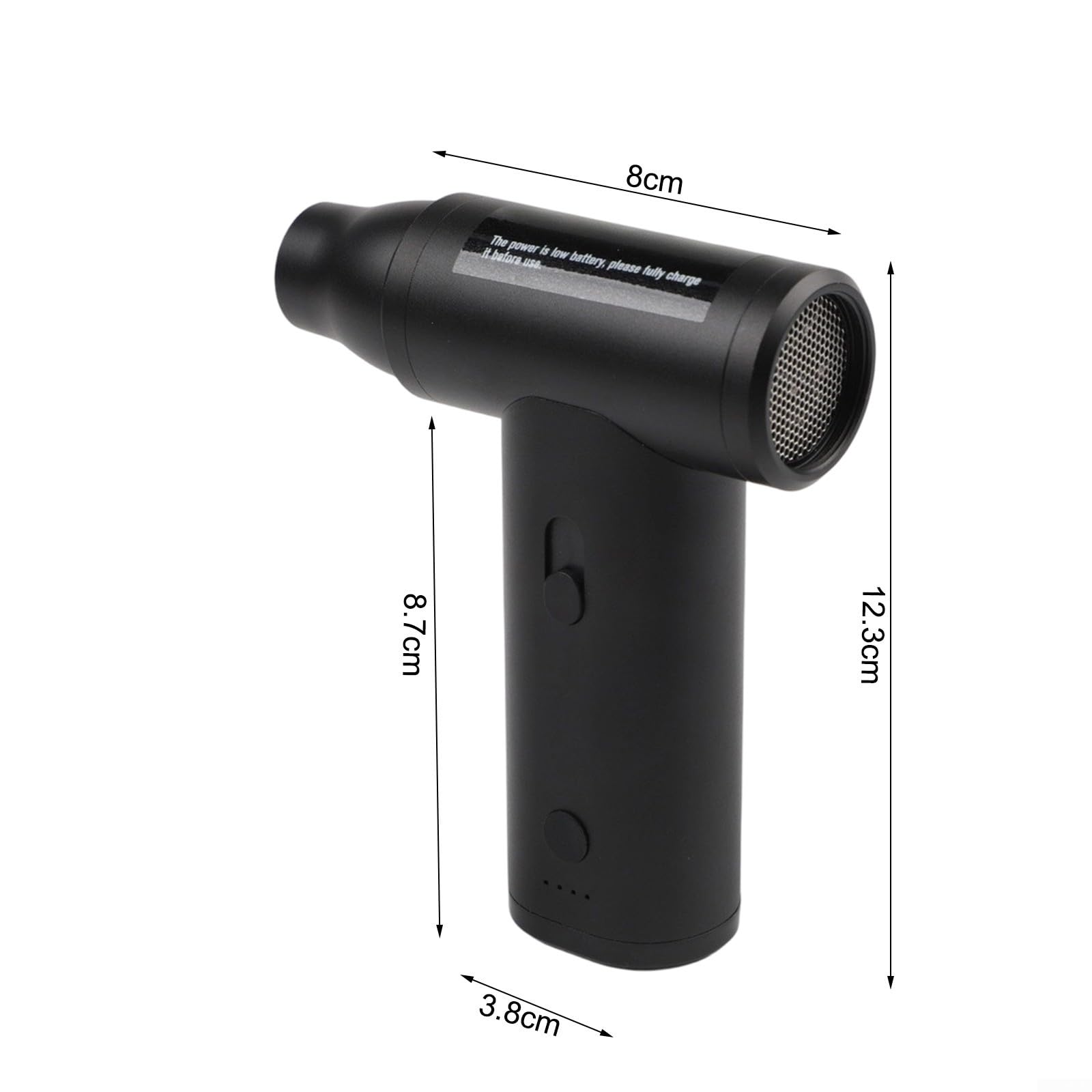 Aspirapolvere elettrico, 120000 giri/min, senza fili, con lega di alluminio, regolabile in modo continuo 0-30 m/s, ricarica rapida USB-C da 4000 mAh, per PC, tastiera, fotocamera, campeggio