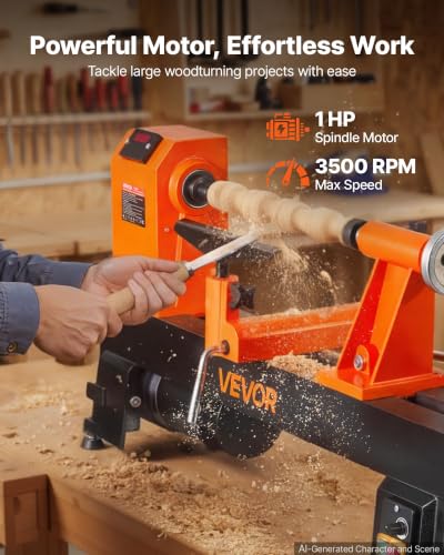 VEVOR 1HP 14x20 Variable Speed Lathe