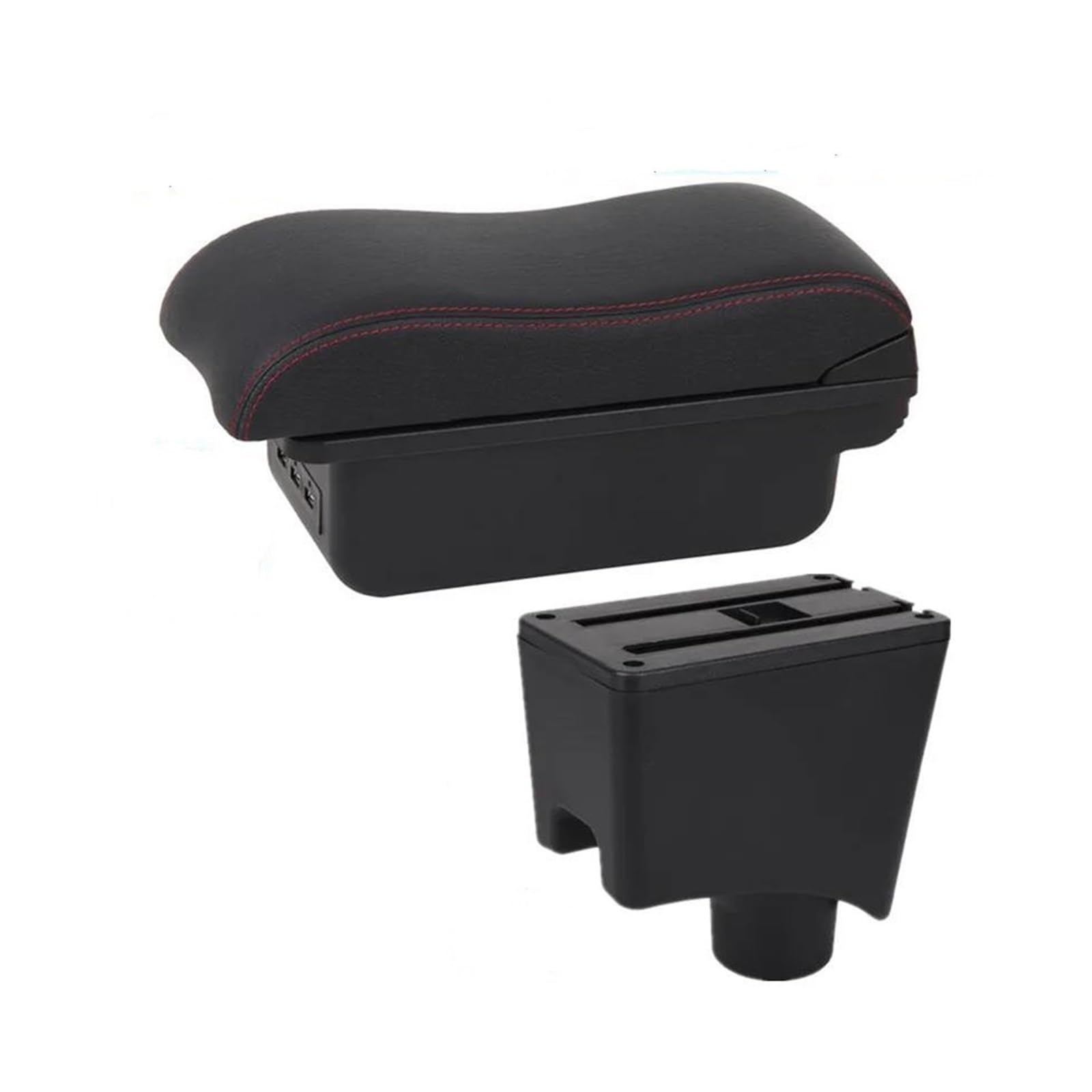 OOPUHKSY For Lada For LARGUS Car Armrest Box Accessories Storage Box(B1 red line 3USB)
