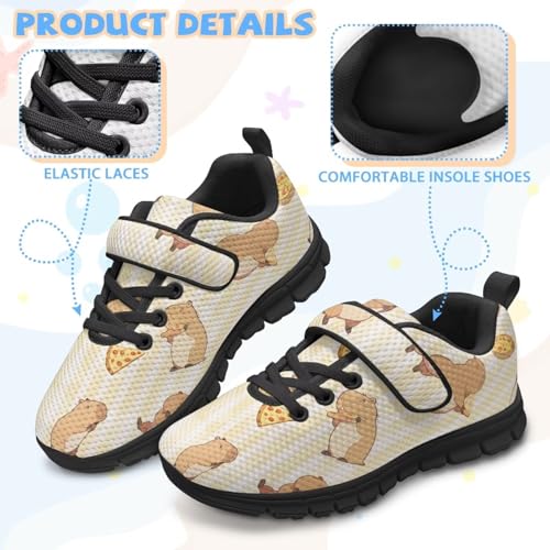 Animals Design Pattern Girls Athletic Shoes with Hook and Loop Cute Print Breathable Mesh Tennis for Little Kid/Big Kid US 10.5-2.54