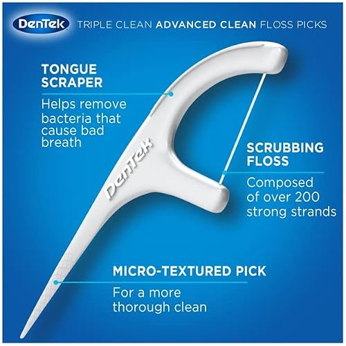 Dentek Triple Clean Floss Picks, Mouthwash Blast Fluoride Coating, 150-Count (2-Pack) - Thumbnail 3