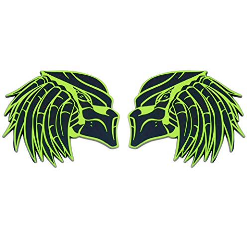 Green/Black Right & Left Predator Emblem (Set Of 2) #TOP5